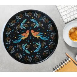 Crayton Bird Printed Round MDF Serving Tray - Set of 1-32