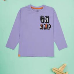 KiddoPanti Boys Purple Cotton Printed T-Shirts-picture-37