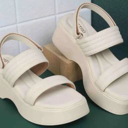 Metro Women's Beige Back Strap Wedges-image-37