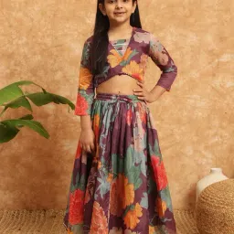 READIPRINT FASHIONS Kids Purple Printed Lehenga with Choli-image-28