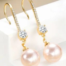 Peora Gold Plated Trending Cubic Zirconia & Pearl Drop Earrings-image-16