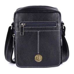 HiLEDER 100% Pure Genuine Leather Messenger Shoulder Handbag 7 inches Sling Cross Body Travel Office Tablet Flap with Chain Compartment Bag for Men and Women, Blue-image-39