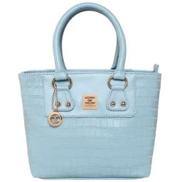 Esbeda Light Blue Textured Medium Handbag-picture-44