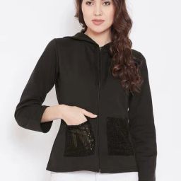 Belle Fille Black Embellished Jacket-image-81