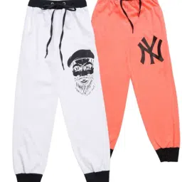 Vimal Jonney Kids Multicolor Printed Trackpants - Pack of 2-image-80