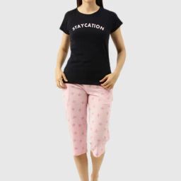 Clt.s Black Graphic Print Pajama Set-image-34