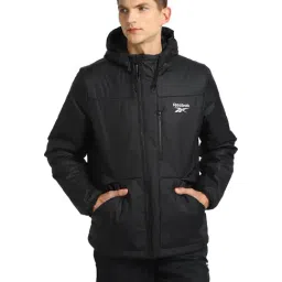 Reebok Black Full Sleeves Hooded Jacket-image-123