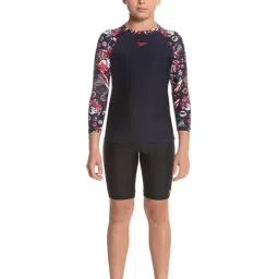 Speedo Kids Navy Solid Swimsuit-image-8