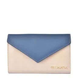 BELWABA Beige & Navy Color Block Wallet for Women-46