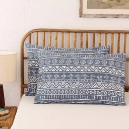 House This Kullu Patti Blue Cotton 144 TC Pillows - Set of 2-15