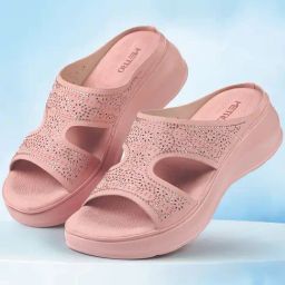 Metro Women's Pink Slide Wedges-image-43