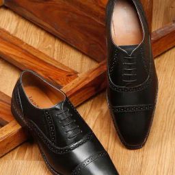 Louis Stitch Men's Black Brogue Shoes-image-52
