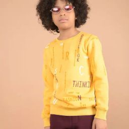 Crimsoune Club Boys Yellow Printed Sweatshirt-image-91