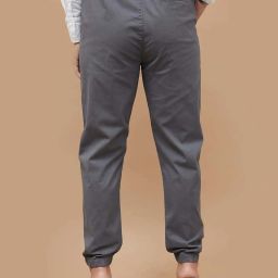 Code by Lifestyle Grey Cotton Plain Joggers image 2