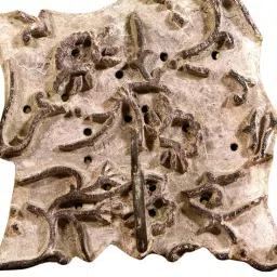 Ambi Hook On Rustic Block Print Wood Base - Distressed Look image 2