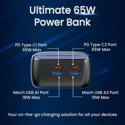 Portronics Ampbox 10000 mAh Power Bank with 22.5W Fast Charging & Digital Display (Black) image 5