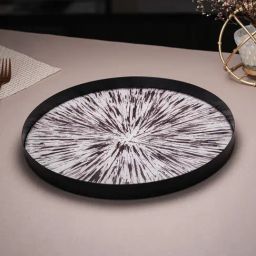 Troveas Black & White Glass Lunar Glow Tray-27