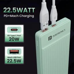 Portronics Luxcell B 10000mAh Power Bank 22.5W with Fast Charging & Mach USB A Output (Green) image 5