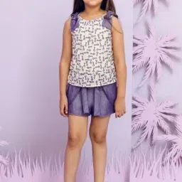 One Friday Kids Purple Regular Fit Shorts-picture-36