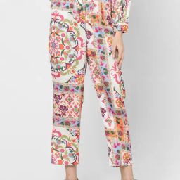 Vero Moda Multicolor Printed Regular Fit High Rise Pants-33