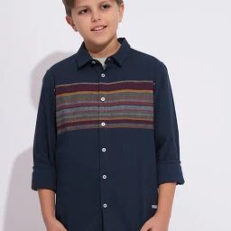 Jack & Jones Junior Navy Blue Striped Shirt-image-32