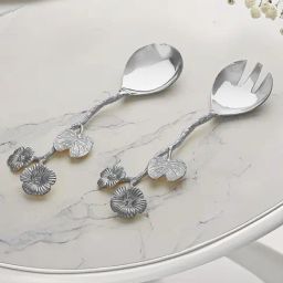 Troveas Silver Aluminium Blooming Breeze Salad Set-image-87