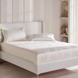DDECOR Live beautiful White Cotton Ethnic 300 TC Double Flat Bedsheet with 2 Pillow Covers-image-45