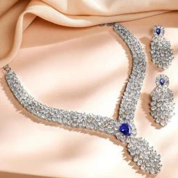 Rubans Purple Cubic Zirconia Necklace & Earring Sets-picture-38