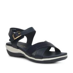 Hush Puppies by Bata Women's Black Ankle Strap Wedges-image-38