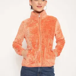 MADAME Orange Self Pattern Sweatshirt-image-82