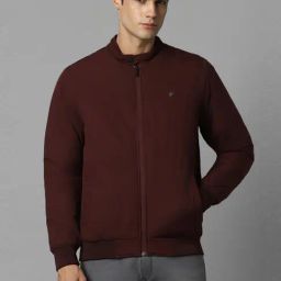 Louis Philippe Maroon Cotton Regular Fit Jacket-image-71