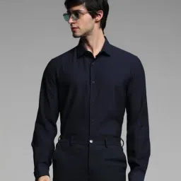 Jack & Jones Blue Viscose Slim fit Solid Shirts-picture-17