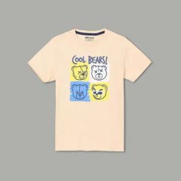 Fame Forever By Lifestyle Beige Cotton Regular Fit Printed T-Shirt-image-87