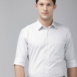 Arrow Manhattan Slim Fit Checked Pure Cotton Formal Shirt-image-88