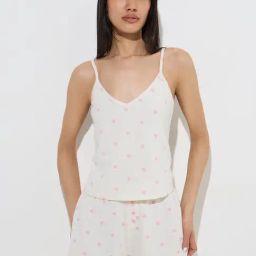 Superstar by Westside White Heart Pattern Cotton Camisole-image-75