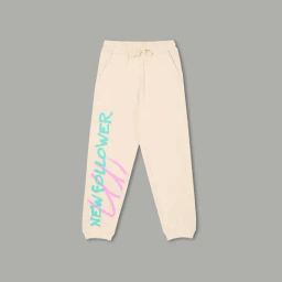 Fame Forever By Lifestyle Beige Cotton Regular Fit Printed Trackpants-image-16