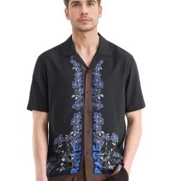 Rare Rabbit Black Boxy Fit Floral Shirt-picture-32