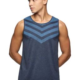 DOMIN8 Navy Slim Fit Printed Tank tee-image-43