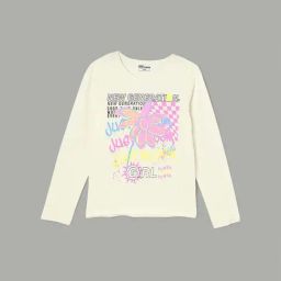 Fame Forever by Lifestyle Girls Off White Cotton Printed Full Sleeves T Shirt-image-37