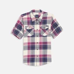 Allen Solly Kids White & Purple Checks Slim Fit Shirt-image-22