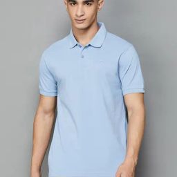 Fame Forever by Lifestyle Sky Blue Regular Fit Polo T-Shirt-image-19