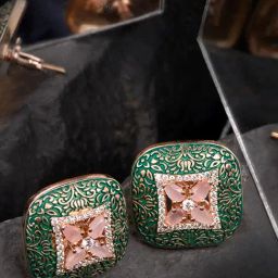 Saraf RS Jewellery Studs Meenakari & Pastel AD small earrings-image-45