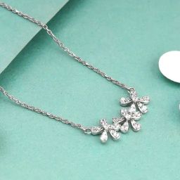 GIVA 92.5 Sterling Silver Floral Enchantment Necklace for Women-image-63