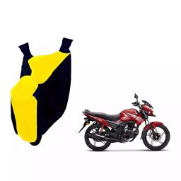 Auto Pearl Waterproof Two Wheeler Cover For Honda CB Shine SP (Yellow & Blue)-image-92