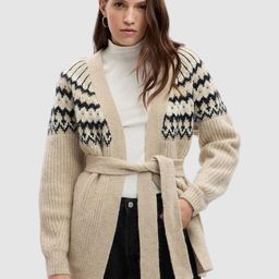GAP Women Cable Knit V-Neck Belted Cardigan-picture-31