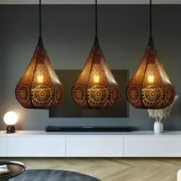 GAUVIK Black & Brown Textured Ceiling Lamp-8