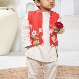 Vivedkids Boys Regular Pure Cotton Kurta with Trousers-image-74