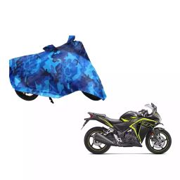 Auto Pearl Waterproof Two Wheeler Cover For Honda CBR 250R (Blue)-image-78