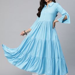 MBE Women Polka Dot Printed Pastels Anarkali Kurta-20