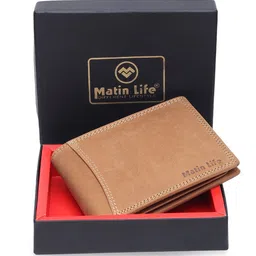 MATIN LIFE Men Zip Detail Leather Two Fold Wallet-image-47
